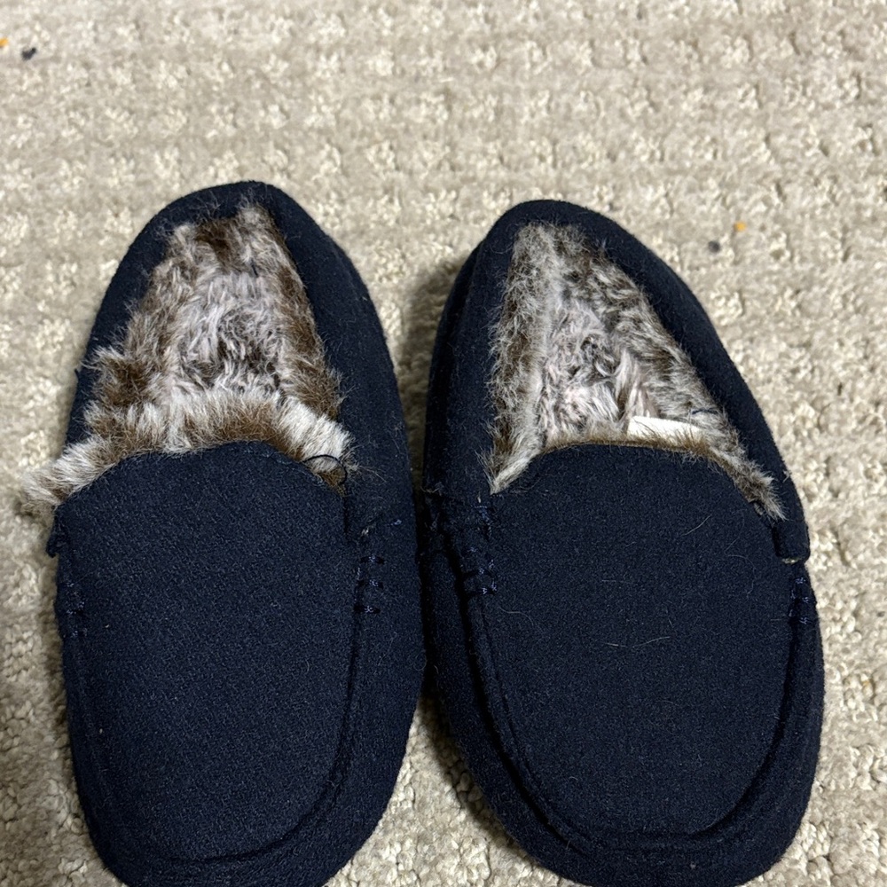 H&M Black Kids' Furry Moccasin Slippers